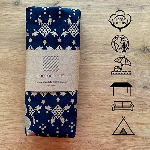 MOMOMUS Wandteppich Mandala - Golden - 100% Baumwolle, Aesthetic, Mehrzweck - Wandtuch - Wanddeko, Dekoration Wohnzimmer… – Bild 7