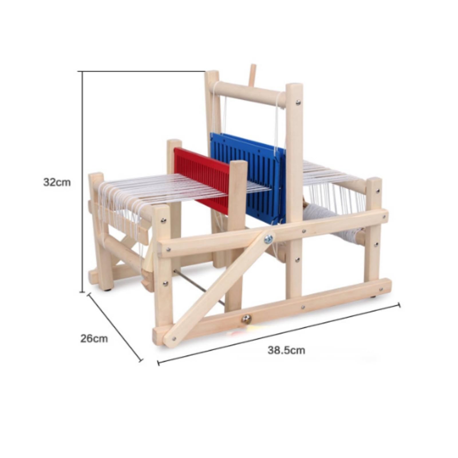 KiBcsLic Gioco Creativo Telaio in Legno Kit Artigianale Fili Variopinti Sviluppa la Motricità Fine per Bambini