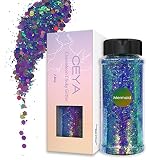 Ceya Chameleon Chunky Glitter, 2.8oz/ 80g Mermaid Color Shift Craft Glitter Powder Color Changing Ir