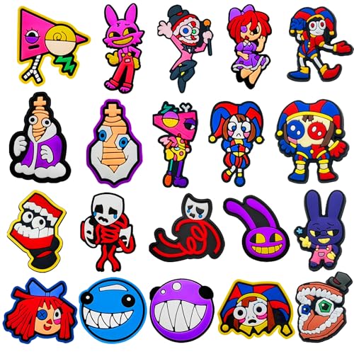 Tacomexi Digital Circus Shoes Charms Pack for Boys Girls Cute Shoe Decoration Cartoon Charms for Bracelet Wristband Accessories Party Gift for Teens
