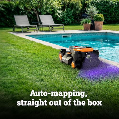 Image of WORX Robot Lawn Mower 4WD for 1.5 Acre, No Perimeter Wire, WR346 | Landroid Vision Cloud with AI Obstacle Avoidance, RTK Cloud Navigation, Auto Mapping, App Control, 84% Slope, Cut-to-Zero