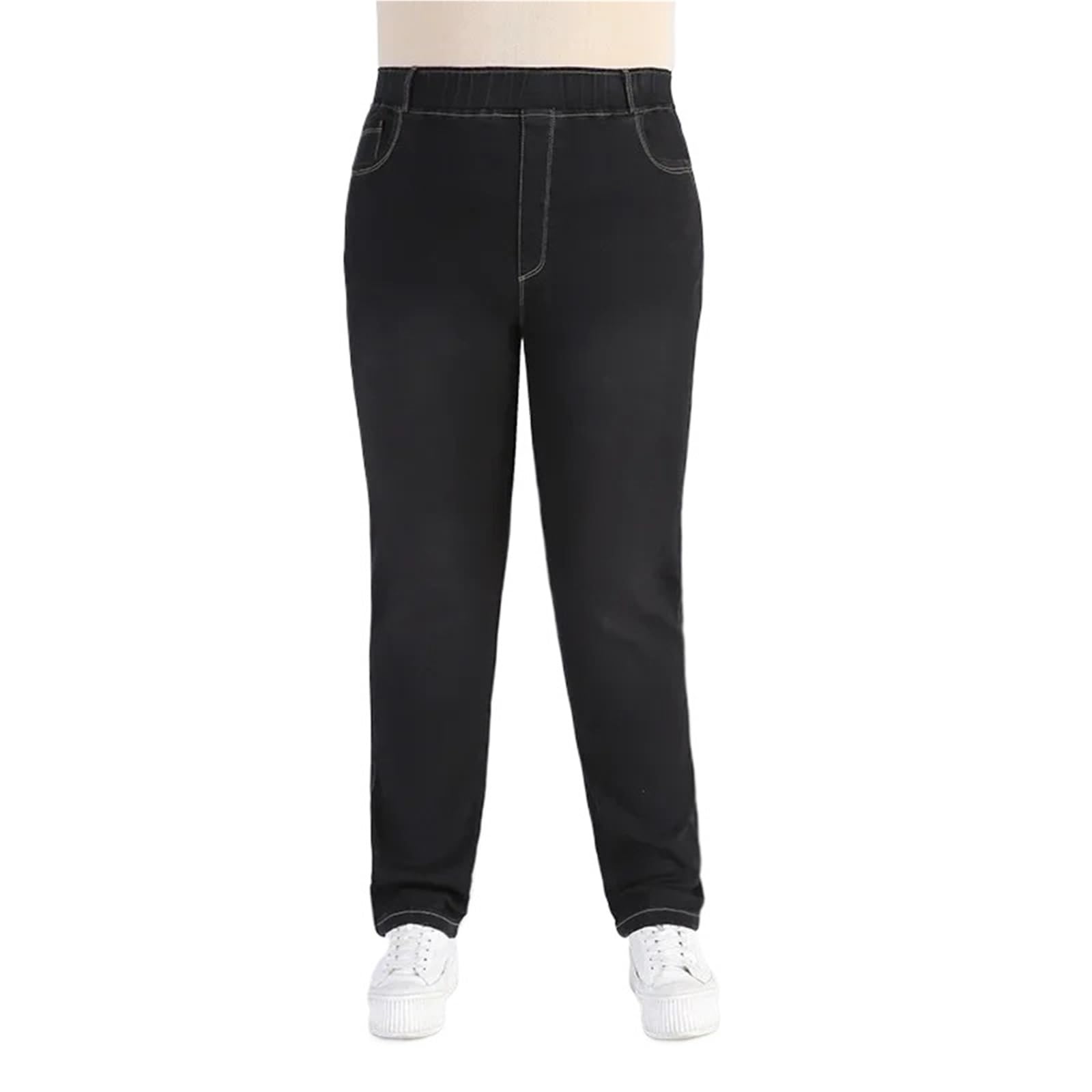 Vaqueros Mujer Pantalones Vaqueros elásticos Negros for Mujer, Talla 9XL, Holgados, de Talla Grande, for niña
