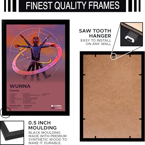 Image of BLINKART Gunna - WUNNA Wall Photo Frames | Wall Art for Bedroom, Living Room, Studio or Office | Album Cover Print with Spotify Song Link QR Code | Gift for Fans - 8x12 In