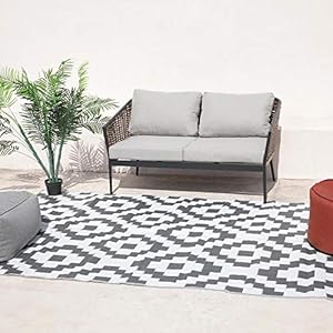 Kenya Outdoor/Indoor tapijt, omkeerbaar, 270 x 180 cm, grijs