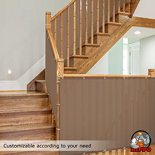 Image of HIPPO Baby Safety Net for Balcony & Staircase Railing Guard for Kids Stairway Safety Net Protector Safety Banister for Baby Toddler (1MTX3MT, Beige)