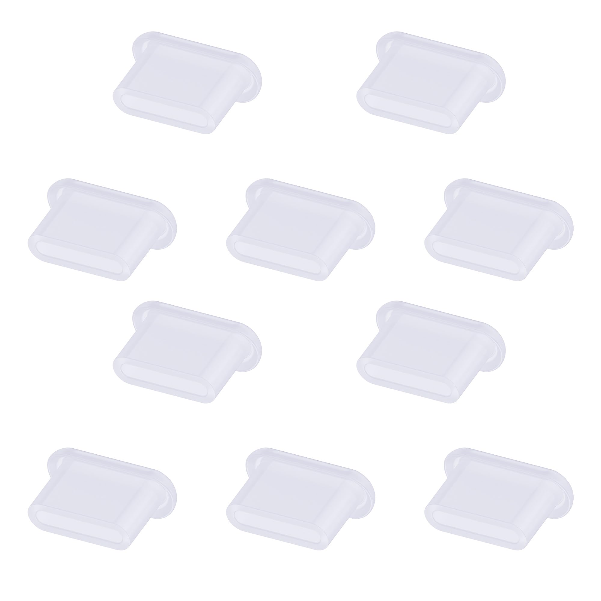 Skweawert 10 PCS Type-C Curved Surface Port Anti-dust Plugs, PE Covers Caps Stoppers, USB C Port Protector for MacBook Android Phone, 0.31 x 0.1 (LxW)
