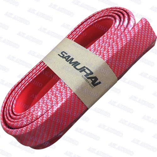 Samurai Car Body Kit Bumper Lip Side Skirt Rubber Edge Decorative Protector, 2.5 Meter with 3M Tape & Screws (Red Carbon)