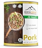 MOUNTAIN ESSENTIALS Canned Pork 28 Oz – Fully Cooked, Ready to Eat – Pantry Staple Canned Meat for Everyday Meals, Emergency Survival & Bulk Food Storage – 5-Year Shelf Life – Made in USA – 1 Pack