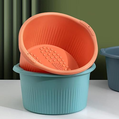 Miniatura 2 de Bañera de baño de remojo de pies bañera de hidromasaje de pies para pedicura, cubo de remojo de pies con cuentas para hombre en casa, naranja