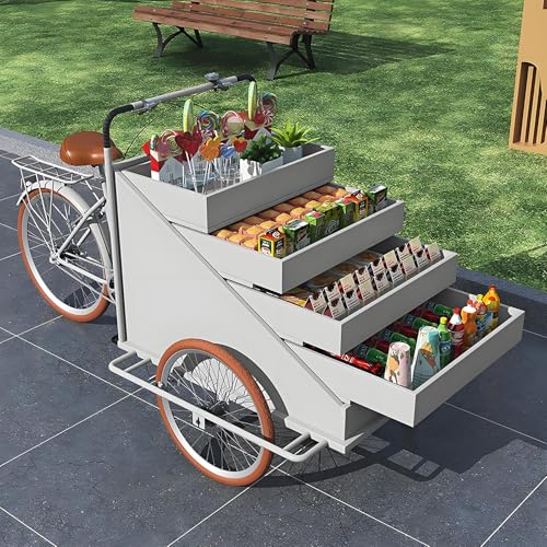 Triciclo de carga grande, carrito de venta de flores, carrito de comida con pedaleo asistido, bicicleta de carga frontal, triciclo de 3 ruedas, camión expendedor móvil, triciclo abierto para bodas y