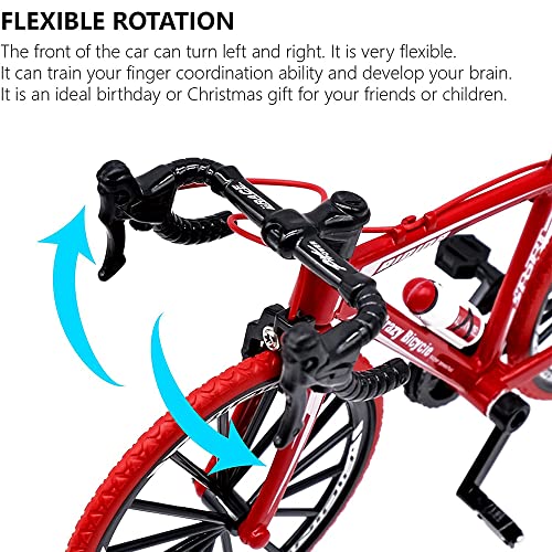 Jiahuade Fahrrad Modell Deko Fahrrad Miniatur 1:10 (6.89 * 3.94 Zoll) Collection Deko Druckguss Spielzeug Mini Bend Fahrrad Modell Rennrad Mountainbike (H)