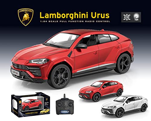 Image of Licensed Remote Control Car Lamborghini Urus Series Compatible 1:24 Scale Full Function Electric Sport Racing Hobby Toy Car (Red, 1:24)