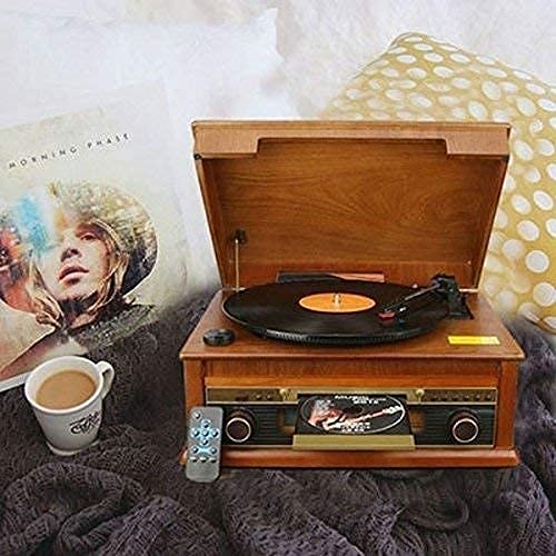 Gramophone, Platine Vinyle rétro Classique, Connexion sans Fil, Tourne-Disque de Style Vintage, vers Enregistrement MP3… - Les Beatles, Paul McCartney, John Lennon, RIngo Starr, George Harrison Gramophone, Platine Vinyle rétro Classique, Connexion sans Fil, Tourne-Disque de Style Vintage, vers Enregistrement MP3… – Image 3