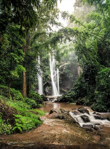 Tableau composite aluminium 40 x 60 cm cascade Chiangmai Thaïlande poster rigide