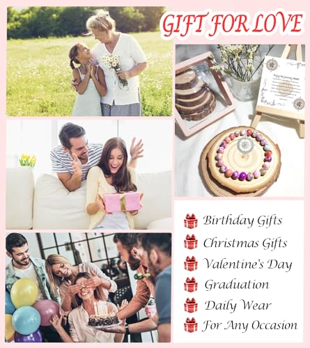 Image of 2025 Graduation Gifts for Her /Him, Natural Stone Bracelet with Compass Charm, Unisex Bracelets Comes in Gift Box with Quote Card for Classmates Friend
