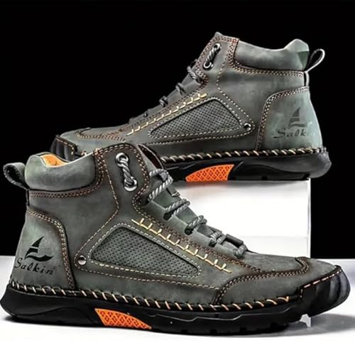 Sawbehind Mens Boots, Cushygait Boots Men, Waterproof, Arch Support, Pressure Relief, Spacious Toe Box Leather2