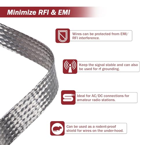 Wire Shielding Electrical Cable Sleeve Tinned Copper Metal Braid Ground Strap Mesh Signal Screening 5/16" ID (1/2 inch - 18ft) by BuyUneed - Image 5