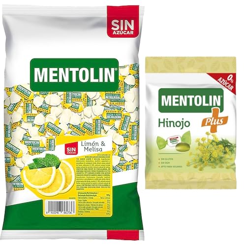 Mentolín caramelos duros limon melisa s/a bolsa 1kg y de regalo plus hinojo s/a bolsa 90g