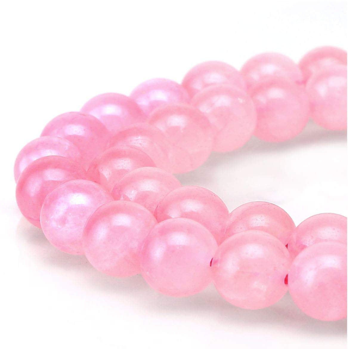 1 Strand Adabele Natural Rose Quartz Pink Crystal Healing Gemstone 8mm Round Loose Beads Gem Stone Spacer (44-47pcs) for Jewelry Craft Making GS10-8