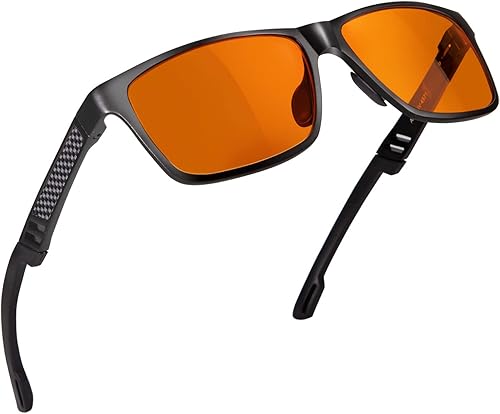 Miniatura 1 de ANYLUV Lentes de bloqueo de luz azul para hombres, lentes de juegos de computadora, marco de metal rectangular, anti fatiga ocular, lente