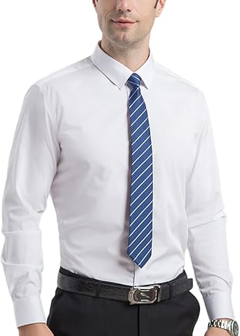 Camicia Uomo GUOCU Slim Fit Manica Corta - Casual E Cerimonia, Colore Classico, Taglio Aderente - 4