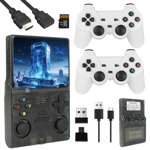 R36S Retro Handheld Game Konsole mit mit 64 GB integriertem Speicher, über 40.000 Klassische Videospiele, 3000-mAh-Batterie, Tragbare Spielkonsole für Jugendliche und Erwachsene