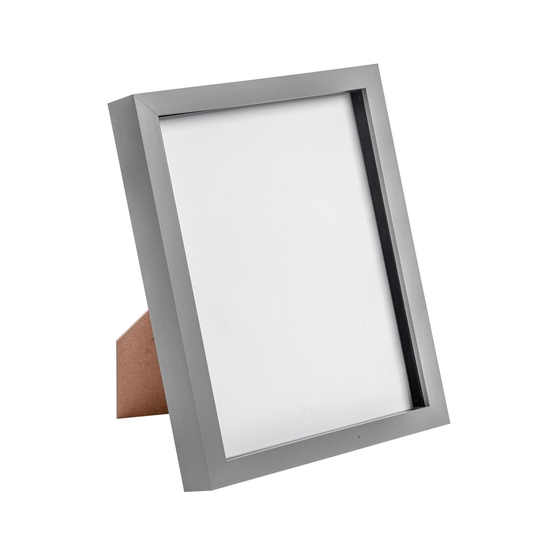 Nicola Spring 3D Shadow Box Photo Frame - 8x10 (20x25cm) - Pack of 1 - Grey 3D Photo Frame Box Picture Portrait Display Case for Crafts, Keepsakes, Wedding, Graduation