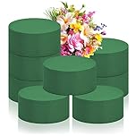 LZMDISU 8Pcs Round Oasis Floral Foam Blocks, Green Wet & Dry Foam for Flowers, Plant Foam for Artificial Flowers, Wedding & Garden Decor DIY Crafts