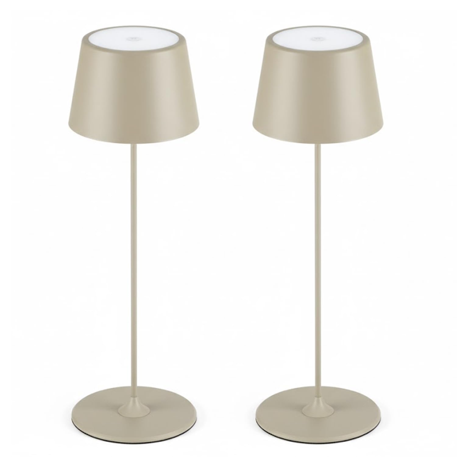 MU LIN 2PZLampada Lampada da Tavolo Ricaricabile e Senza Fili con Controllo Touch, Utilizzabile anche come Lampada da Esterni, Dimmer, 2200-3000 K, Altezza 35 cm, Colore Marrone per ristorante e Casa