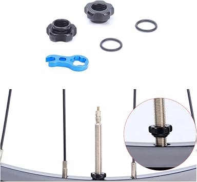 Schrader to Presta Rim Adapter, Converting Rim Wheel with Schrader Valve Hole to Presta Valve Stem Grommet, One Pair 2 pcs