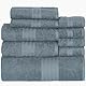 nice homeit Handtuch-Set aus 100% Baumwolle, 8 Stück, Badetücher, hergestellt in Italien, Fitnessstudio, Hotel und Spa. Sehr saugfähig (Dunkelgrau)