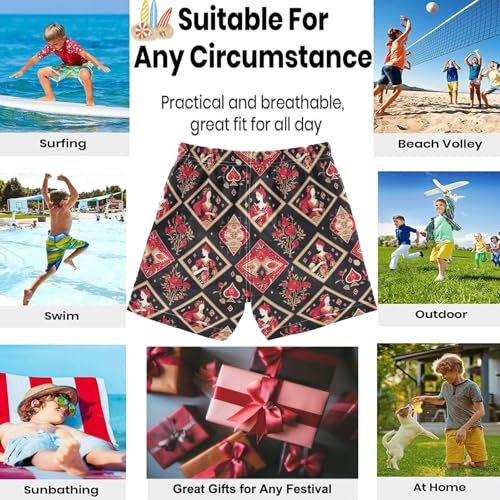 visesunny Summer Boy's Beach Shorts Poker Cube Queen Quick Dry Swim Trunks Baby Boy Bathing Suit with Pockets2