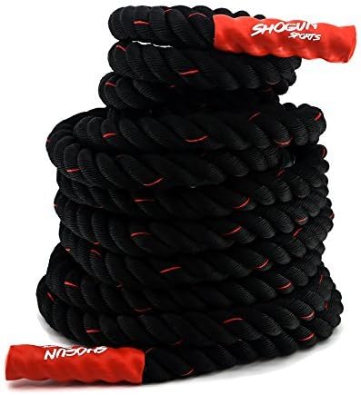 Battle Ropes PolyDacron Workout Ropes. Available in 1.5/2in Diameter, 30/40/50ft. Ideal for WOD, Conditioning, Fitness & Strength Training. Anchor Strap Included.