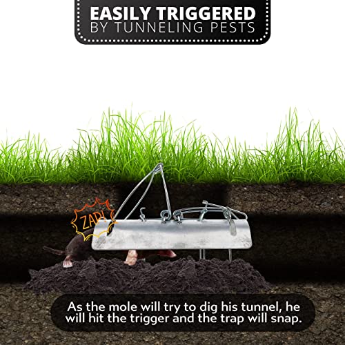Ratkil Tunnel Mole Trap (Pack Of 5) Large Powerful Trap To Catch & Kill Moles | Protect Your Lawn & Garden | All Weather, Rust Free & Reusable Mole, Vole Rodent Solution - Image 3