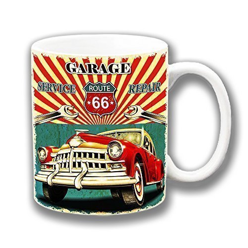 Cushions Corner Route 66 Garage Service Repair Ceramic Coffee Mug Stocking Filler