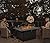 Vakollia Propane Fire Pit Table,44 Inch 55000 BTU Outdoor Gas Fire Pit Rectangular with Glass Wind Guard for Outside Patio Deck (Brown-Aluminum Top)