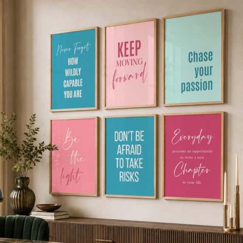 Image of kotart - Motivational Quote Painting for Living Room Bedroom Office Room Decor - Premium Digital Paintings with Frame for Home Decoration - Painting for Wall Decoration - Pack of 6 (13x17, J)