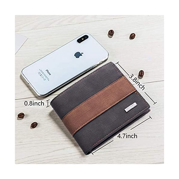 Mochiizoo Leather Wallet for Men,Slim Bifold Vintage Men's Leather Front Pocket Wallet with RFID Blocking - Image 5