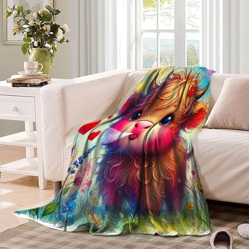 Couverture lit douce Highland Cattle pour soirées cocooning - 4