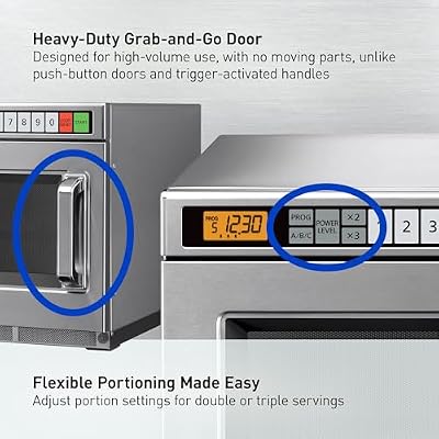 Panasonic PRO1 Commercial Microwave Oven, Heavy Duty, .6 cu ft 2100W, 5-Stage Cooking, LCD Display, Stainless Steel, Programmable, NSF & UL Approved - NE-21521