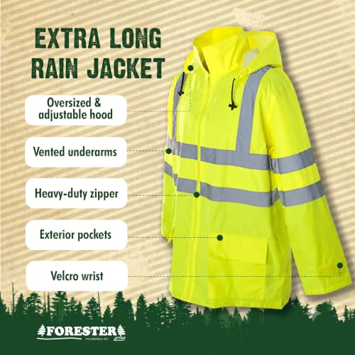 Image of FORESTER Class 3 Hi-Vis Rain Suit - Waterproof Jacket & Pants | Heavy Duty Rain Gear for Men & Women | Reflective