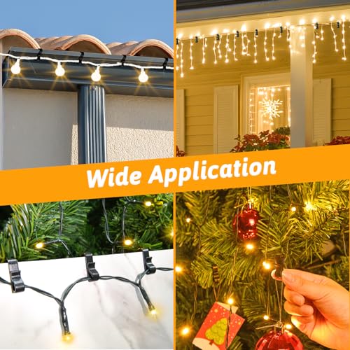 Dalugo Gutter Hooks for Outdoor Lights, 120 Pcs Black Plastic S Gutter Clips for Hanging Outdoor Christmas String Lights, Icicle Fairy Light, Christmas Tree Decorations - Image 6