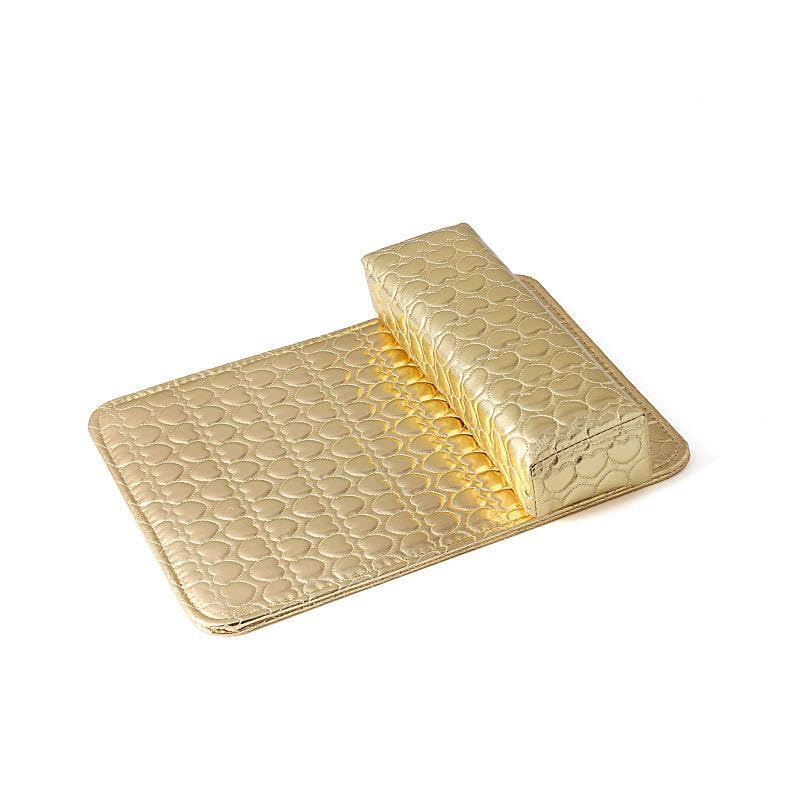 Red Square Nail Pillow Hand Rest Washable PU Leather Nail Armrest Detachable Manicure Hand Pillow With Mat Cushion Nail Art Accessories Tool For Women (Square Shape) (Gold)-image-41