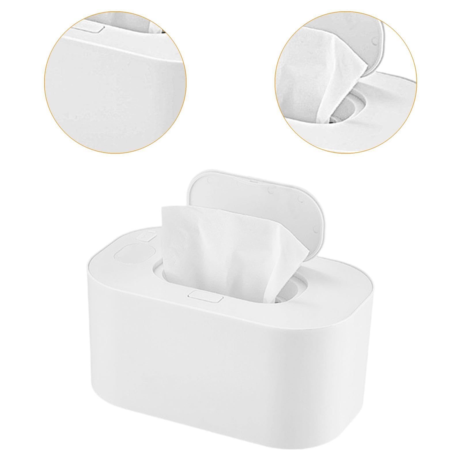 Amagogo Tragbarer USB-Wischtuchwärmer, Warm-Feuchttuchspender, Servietten-Heizbox, 5 V, 2 A, Heimgebrauchs-Gewebewärmer, Weiß