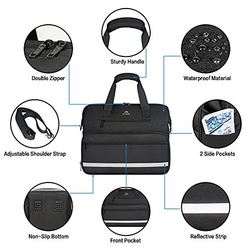 Matein Medical Bag, Large Water-Resistant First Aid Bags With Many Pocktets For Nursing, Portable Clinical Home Health Bag Doctor Bag Nurse Gift For Home Visits, Health Care, Hospice, Black #TOP3