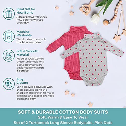 Spasilk 2-Pack Baby Turtleneck Long Sleeve Bodysuit—Baby Boy and Baby Girl—Baby Essential—Baby Shower Gift4