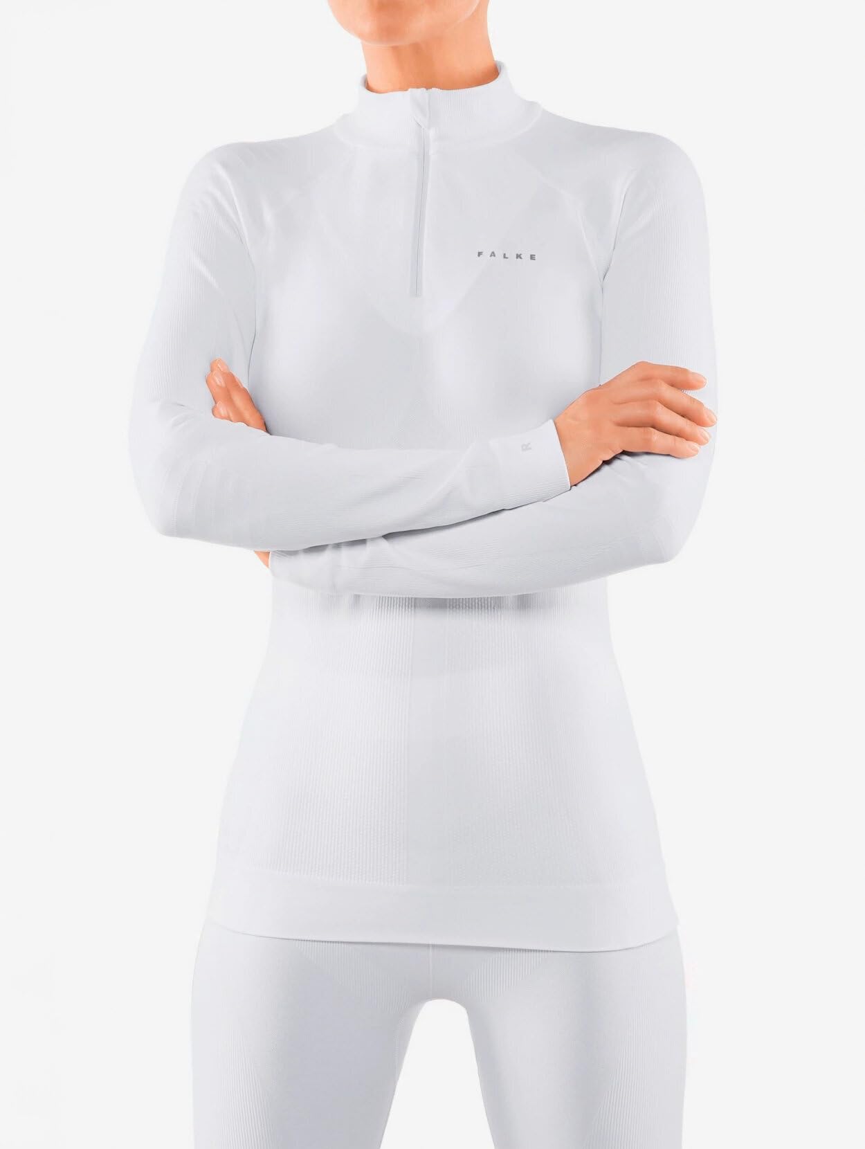 FALKE donna Maximum Warm High Zip Neck maglia sportiva tecnica manica lunga intimo funzionale termico per clima freddo e molto freddo traspiranti asciugatura rapida sostenibili filo funzionale 1 pezzo
