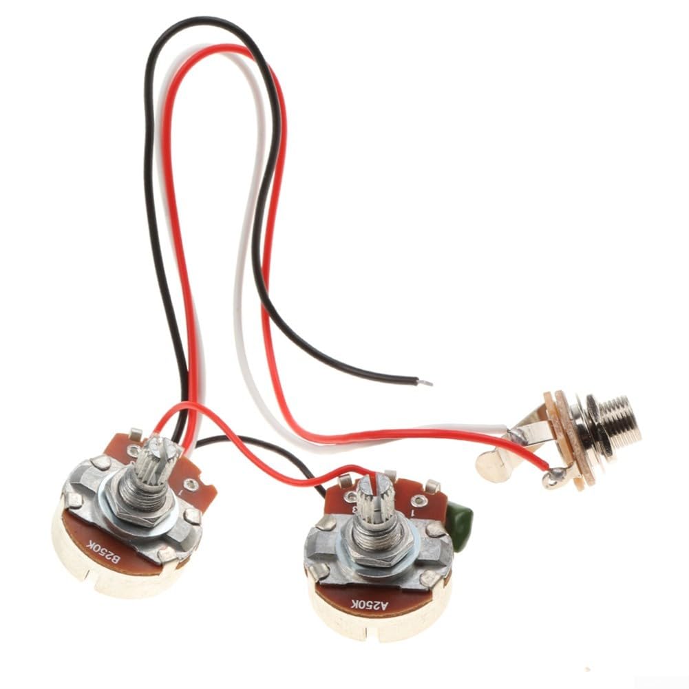 Kit de faisceau de câblage pour basse, pré-câblé, 250 K, pots 1V1T pour guitare basse PB, kit de mise à niveau électronique