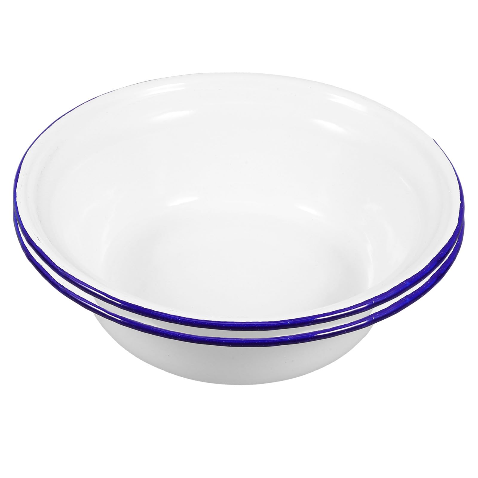 家庭用ホーロー製品 エナメルスープボウル 16cm 深型ボウル 2個セット レトロデザイン 食器 と サーブウェア用