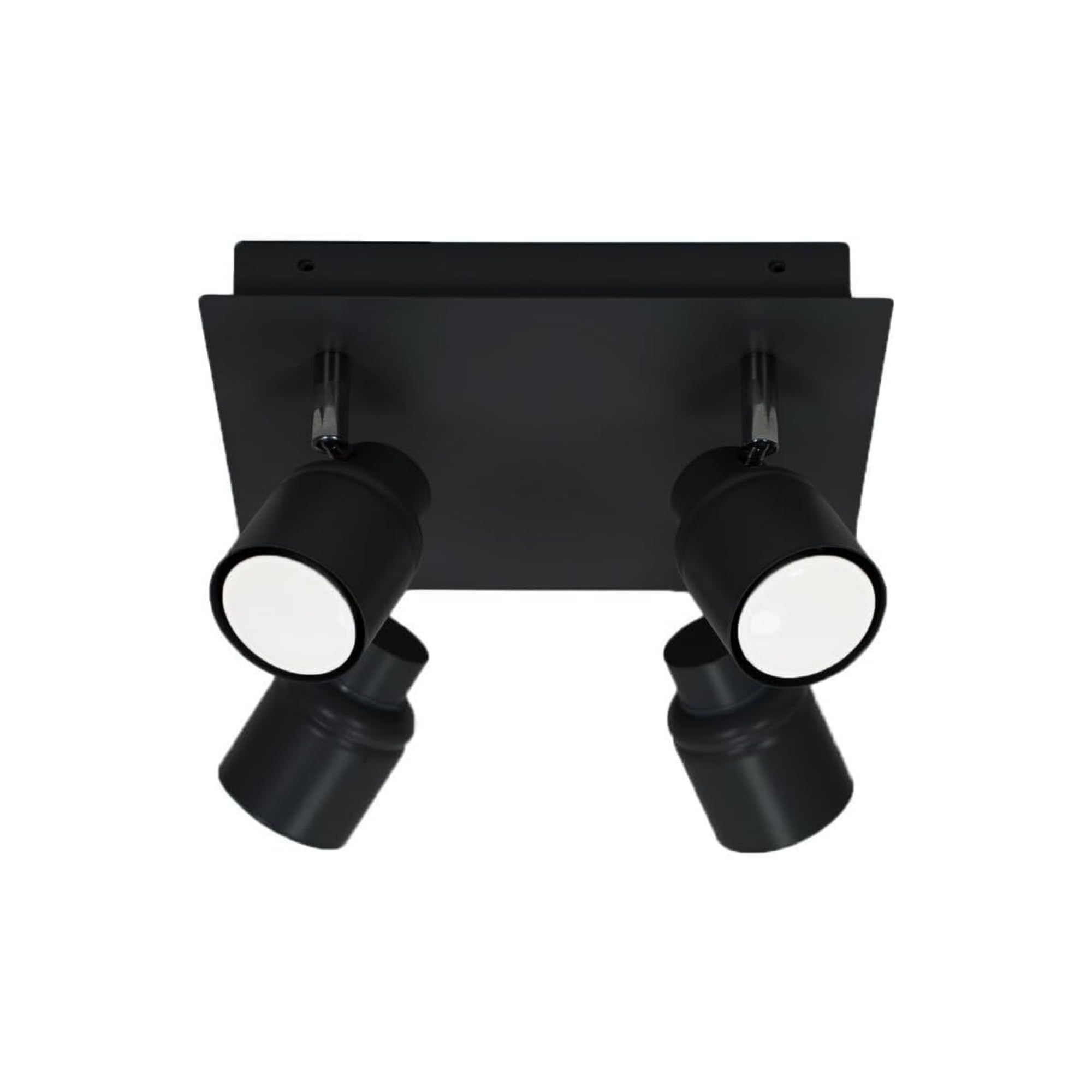 Valuelights Black | Matt 4 Way Square Ceiling Spotlight Adjustable Gu10 Spotlight | Bath Ceiling Lights, Home Décor & Improvement Essential | Mains Wired